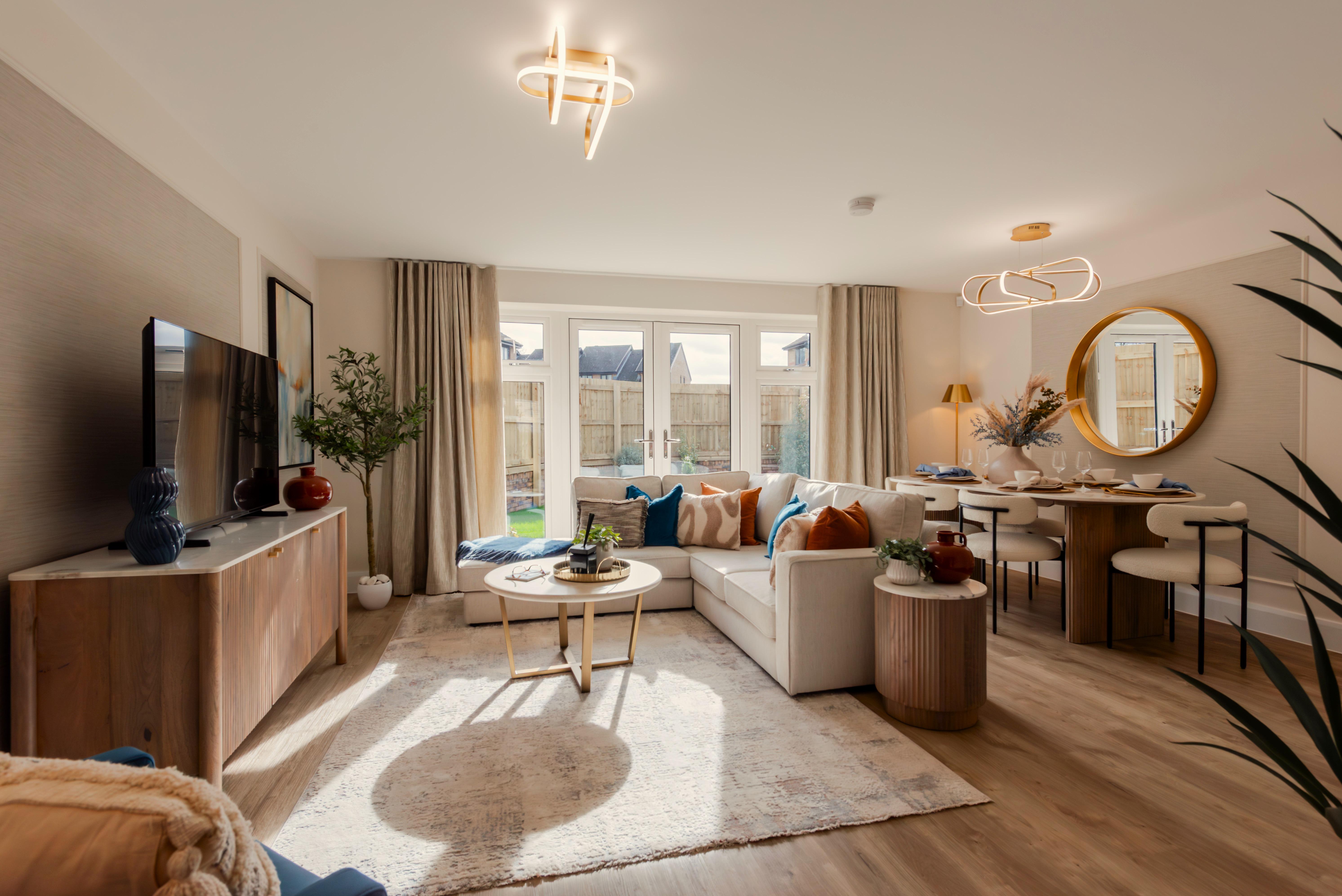 open plan lounge of 3 bedroom detached house in Slough